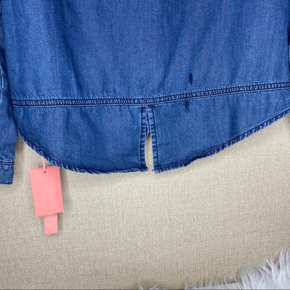 Blank NYC Maddie denim boyfriend button up Girl XL - Picture 7 of 9